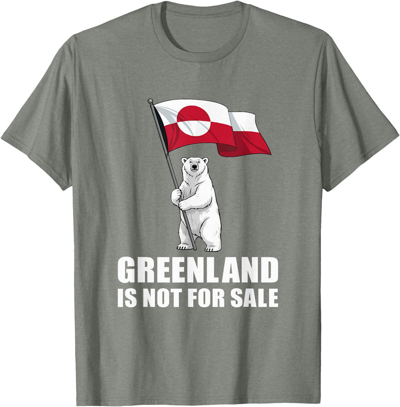 Greenland is not for sale shirt for men and women Greenland Not for Sale Greenland Flag Bear Greenlanders T-Shirt - Olive Heather