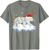 Cute Christmas Lights Santa Reindeer Polar Bear Santa Reindeer Polar Bear Christmas Light Santa Polar Bear T-Shirt - Olive Heather