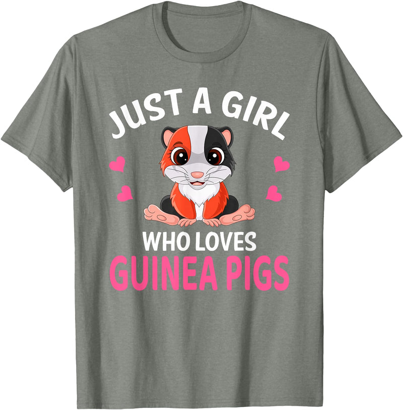Sweet Guinea Pig I Women Guinea Pig Just A Girl Who Loves Guinea Pigs I Girl Guinea Pig T-Shirt - Olive Heather