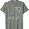 Modern Minimalist Wildlife Line Art Graphic Minimalist Polar Bear Single Line Art Drawing T-Shirt - Olive Heather
