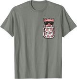 KATYLIN Funny Pig Pocket Pig Lover Men Women Boys Girls Kids T-Shirt - Olive Heather