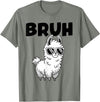 Bruh Llama Sunglasses by LazyPanda Bruh Llama Funny Alpaca Llama Boys Kids Girls Trendy Graphic T-Shirt - Olive Heather