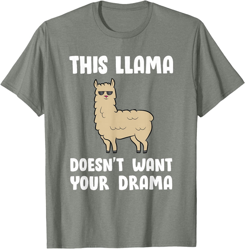 Funny Llama And Alpaca Gifts Funny Llama This Llama Mag No Drama Alpaca Llama T-Shirt - Olive Heather
