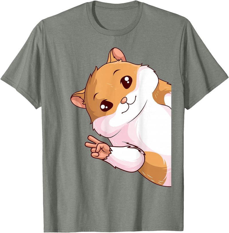 Hamster Children Girls Boys T-Shirt - Olive Heather