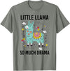 Llama Shirt Kids Boys Toddler Little Llama So Much Drama T-Shirt - Olive Heather