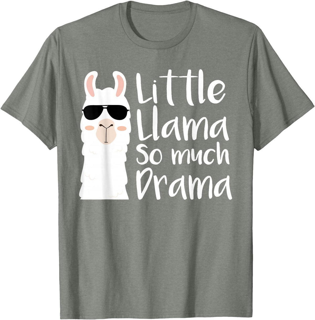 Mommy & Me Llama Co. Little Llama So much Drama Cool Kids Matching Family T-Shirt - Olive Heather