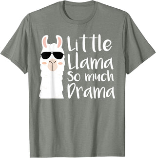 Mommy & Me Llama Co. Little Llama So much Drama Cool Kids Matching Family T-Shirt - Olive Heather