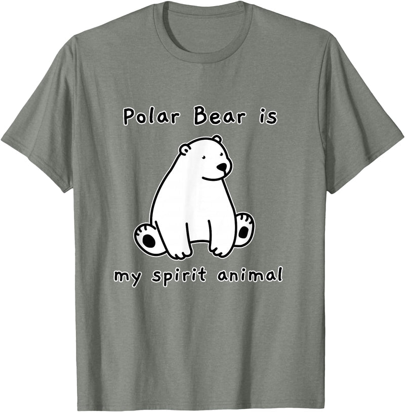 Polar Bear Shenanigans Cute Polar Bear is My Ghost Mascot Shirt Animal Mascot T-Shirt - Olive Heather