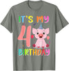 Pig Lover Shirt Farm Birthday Boy Girl Gift It’s My 4th Birthday Pig for Pig Lover 4 Year Old T-Shirt - Olive Heather