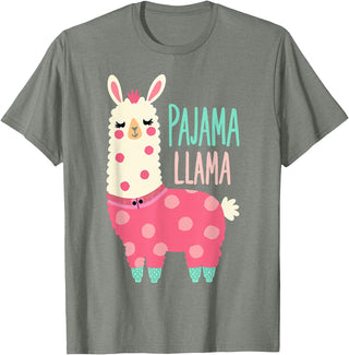 Two Suns Llama Design Lama Pajama T-Shirt - Olive Heather