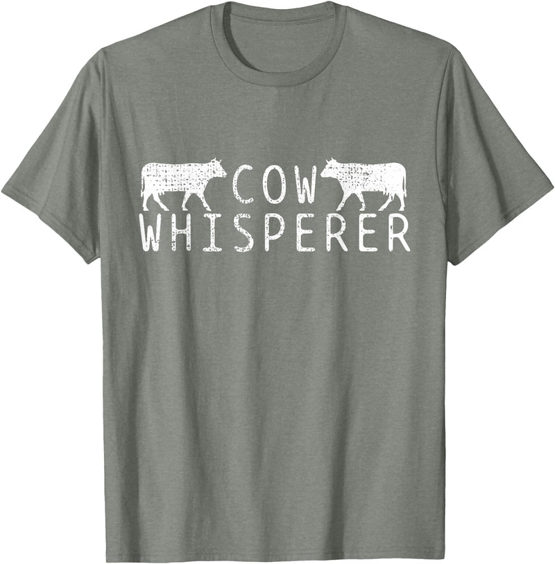 Farmers Farmer Cow Whisperer Vintage T-Shirt - Olive Heather
