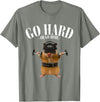 Hamster Deadlift Training Funny Cute Rat Weightlifting Meme T-Shirt - Olive Heather