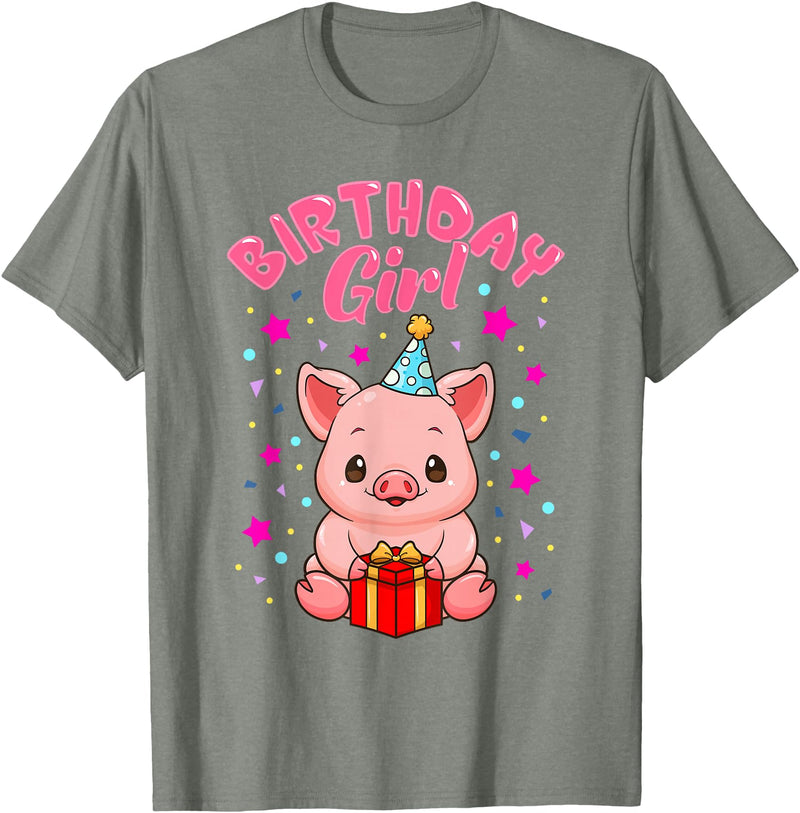 CC Piggy Stuff Pig Birthday Girl Piggy Party Gift Women T-Shirt - Olive Heather