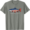 Fisherman 250th American Birthday US Flag tee 250 America Years 1776 2026 Fishing USA Flag 250th Birthday T-Shirt - Olive Heather