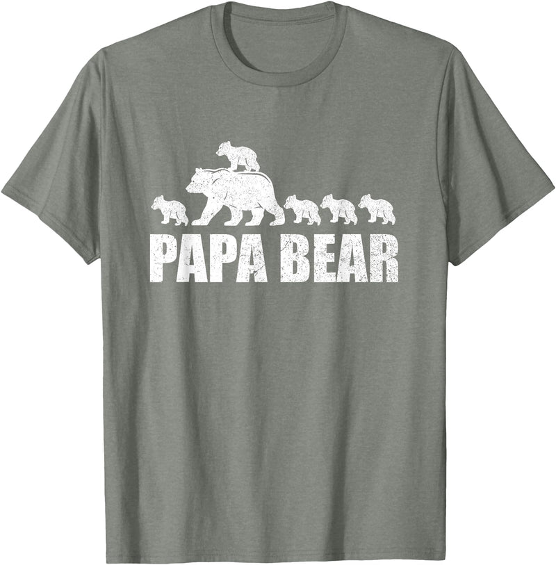 Papa Bear 5 Kids TShirt Papa Bear 5 Cubs Shirt Papa Bear 5 Cubs Shirt Daddy Bear 5 Kids TShirt Papa 5 Kids T-Shirt - Olive Heather