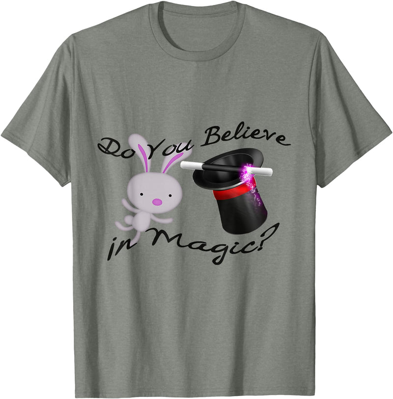 Top Hat and Rabbit T-Shirt in Olive Heather