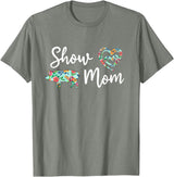 Show Pig Mom Shirt Show Pig Mom, Farmer mom, Happy Mothers Day T-Shirt - Olive Heather
