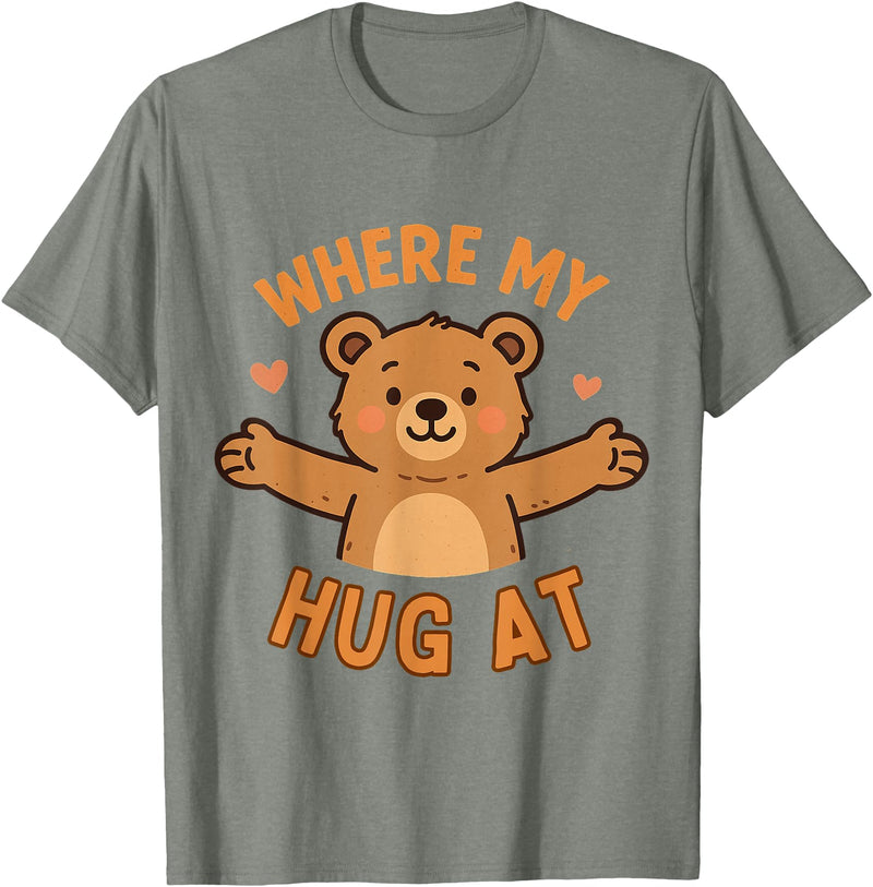 Where My Hug At Co. Where My Hug at Bear Hug Graphic T-Shirt - Olive Heather