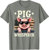 Patriotic 4th Of July Pig Farmer Farming Tees US Flag Hog Farmer Pig Whisperer T-Shirt - Olive Heather
