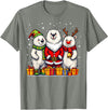 Christmas Polar Bear Santa Elf Reindeer Holiday Cute Christmas Polar Bears in Santa Elf and Reindeer Costume T-Shirt - Olive Heather