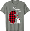 Family Bear Matching Christmas Buffalo Plaid Papa Bear Christmas Pajama Red Buffalo Plaid T-Shirt - Olive Heather