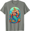 Gay Pride Merman Bear Muscle Daddy Hunk Mermaid LGBTQ Transgender Gay Muscle Dad Bear Mermaid Gay Merman T-Shirt - Olive Heather