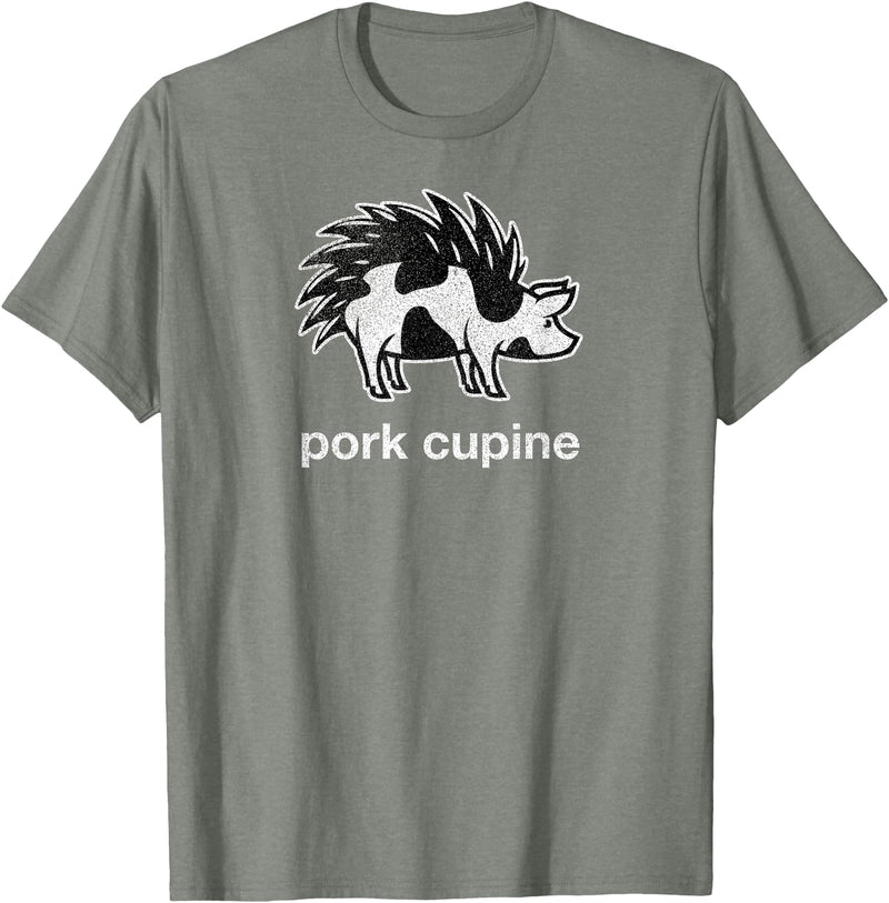 Pork Cupine Shirts Funny Pork-Cupine Shirt - Porcupine and Pig Tee T-Shirt - Olive Heather