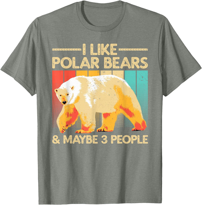 Polar Bear Gift Polar Bear Accessories & Stuff Cute Polar Bear Design For Men Women Kids Polar Bear Lover T-Shirt - Olive Heather