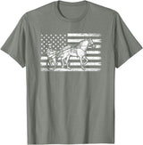 horse racing gifts Harness racing american flag, horse harness racing T-Shirt - Olive Heather