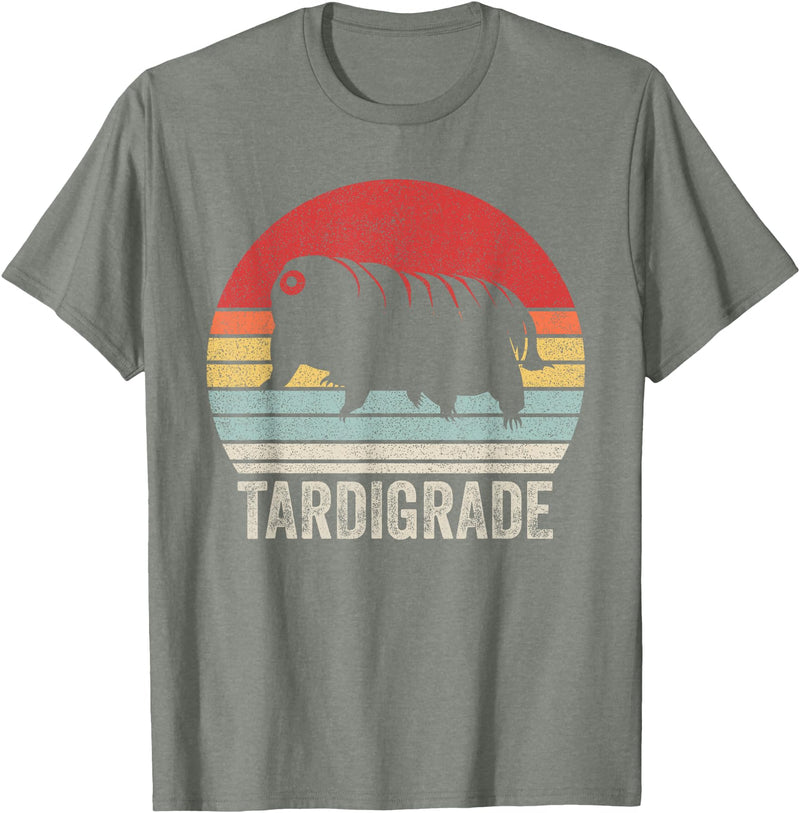 Catch Some Rays Vintage Retro Tardigrade Microbiology Water Bear T-Shirt - Olive Heather