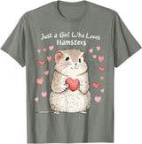 Cute Hamster Lovers Gift This Girl Loves Her Hamster T-Shirt - Olive Heather