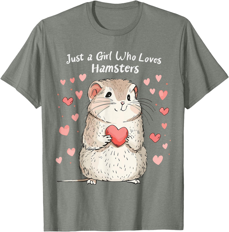 Cute Hamster Lovers Gift This Girl Loves Her Hamster T-Shirt - Olive Heather