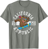 California Gift Kids Boys Girls Men Women Mom Dad California Republic Bear Snowboarder Snowboarding Snowboard T-Shirt - Olive Heather