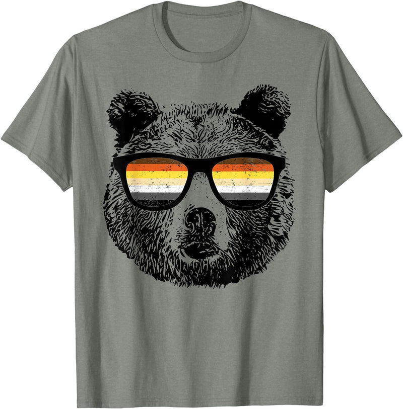 Equal Rights Gay Bear Sânpebe Designs Gay Bear with Sunglasses T-Shirt - Olive Heather