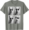 Funny Animal Selfie Booth Tee Cool Llamas Sunglasses Jungle Animal Meme Selfie Booth T-Shirt - Olive Heather