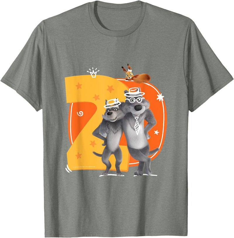 Masha and the Bear Friends. Numbers #2 T-Shirt - Olive Heather
