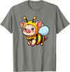 Funny Mini Pig Gifts Mini Pig Bee Pet Funny Animal T-Shirt - Olive Heather