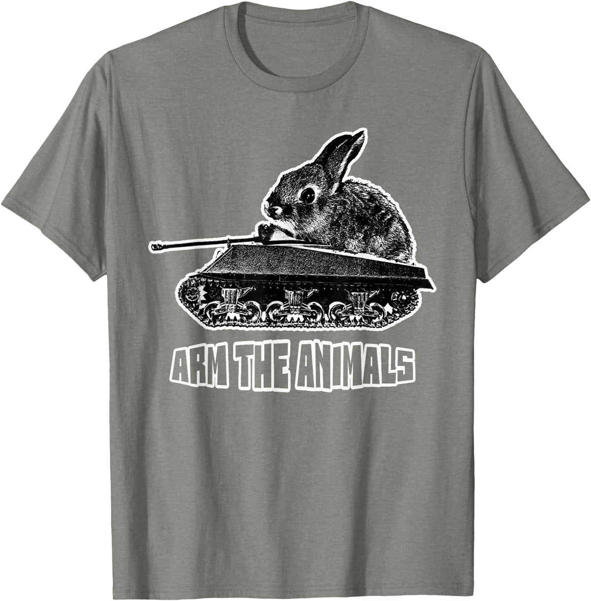 Cute Rabbit Lover Bunny Graphic Tank Top in Olive Heather