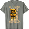June 1986 40th Birthday Gifts for Men Women 40 Year Old June 1986 Teddy Bear 40th Birthday Men Women T-Shirt - Olive Heather