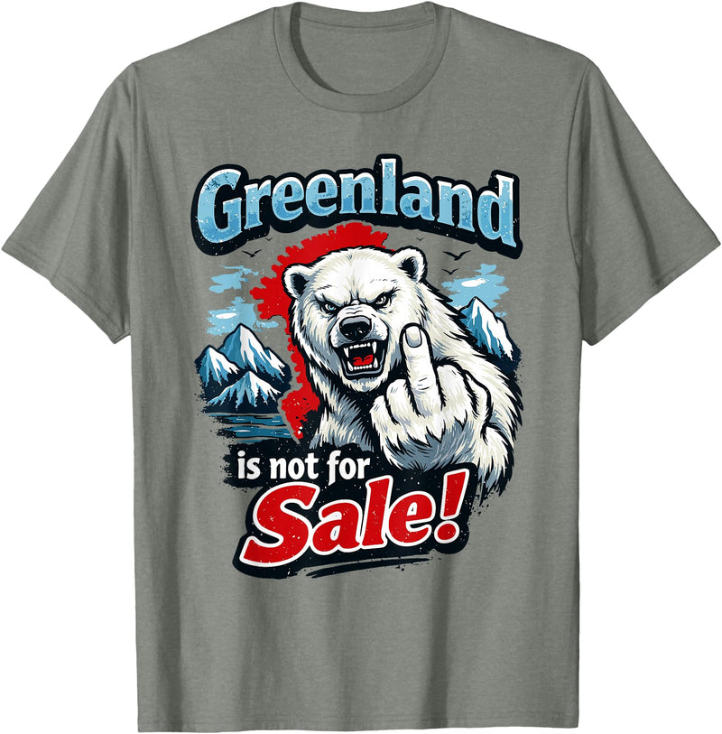 Greenland Lover Stuff Greenland is Not for Sale T-Shirt - Olive Heather