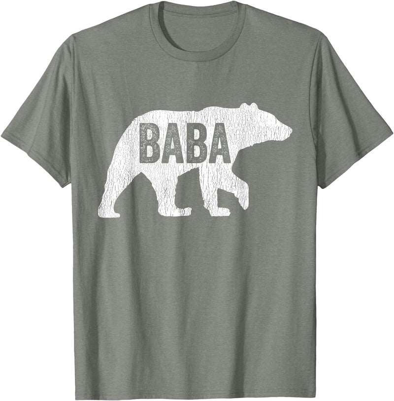 Matching Family Bear by Foxio Baba Bear Matching Family Camping Vintage Bear Funny Baba T-Shirt - Olive Heather