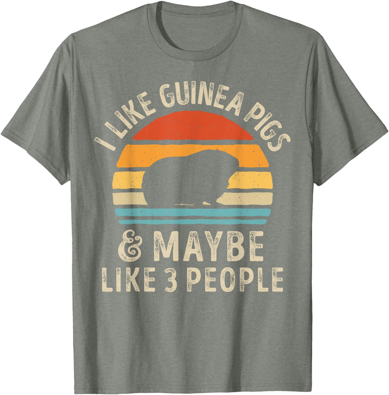 Guinea Pig Wheek Squad I Like Guinea Pigs and Maybe 3 People Guinea Pig Retro Men T-Shirt - Olive Heather
