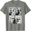 Funny Animal Photography Clothing Co. Funny Llamas with Sunglasses Cool Llama Animals Photo Booth T-Shirt - Olive Heather