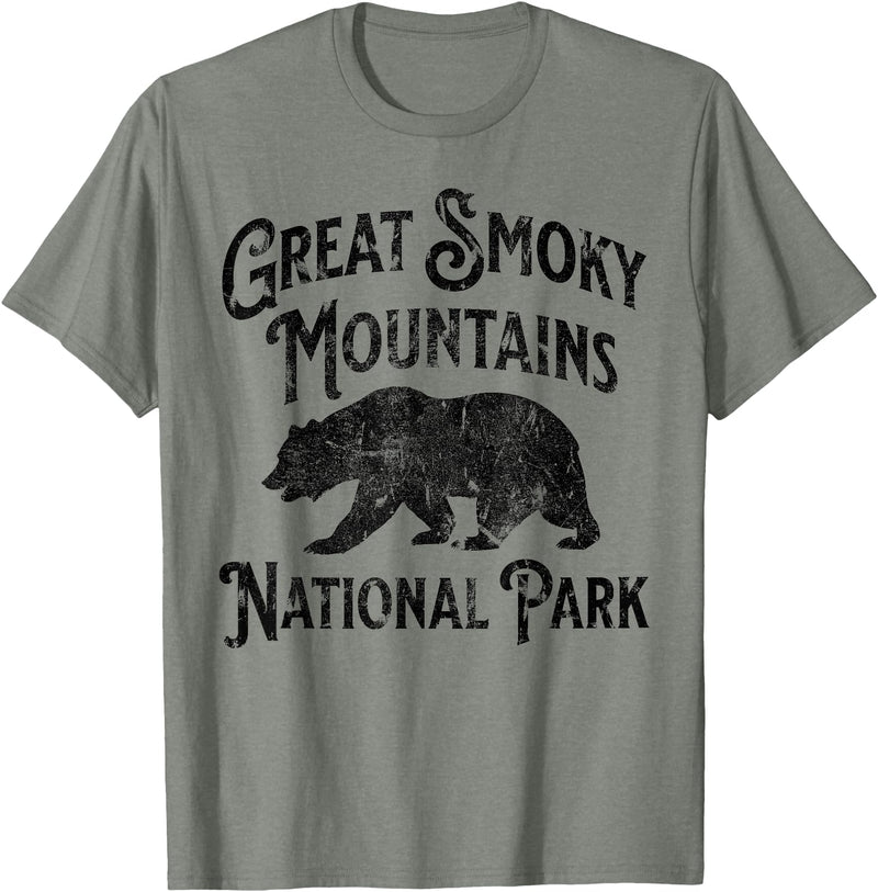 Great Smoky Mountains National Park Tennessee USA Great Smoky Mountains National Park Tennessee Hike Bear T-Shirt - Olive Heather