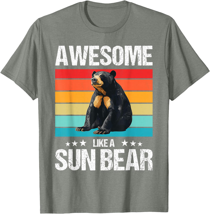Sun Bears Sun Bear Lovers Shop Awesome like a Sun Bear. Sun Bears Sun Bear T-Shirt - Olive Heather