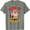 Funny Fitness Humor Food Lifestyle Merch. Kinda Fit Sorta Fat Funny Workout Burger Pig Gym T-Shirt - Olive Heather