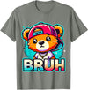 Magical and Funny Teddybear Gifts Hip Hop Teddy Bear Bruh T-Shirt - Olive Heather