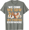 Guinea Pig Lover Clothing Funny Guinea Pig We Came We Saw We Pooped Everywhere T-Shirt - Olive Heather