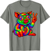 Magical and Funny Pig Gifts Tie-Dye Pig Peace Sign Hippo T-Shirt - Olive Heather