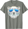 Sunglasses Zoo Mega Cool Polar Bear T-Shirt - Olive Heather